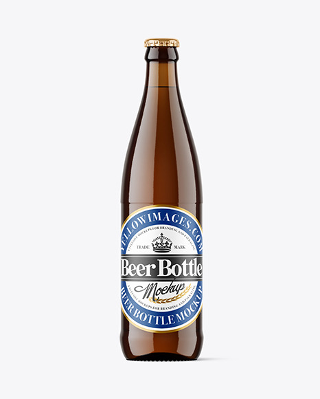 Amber Glass Beer Bottle Mockup