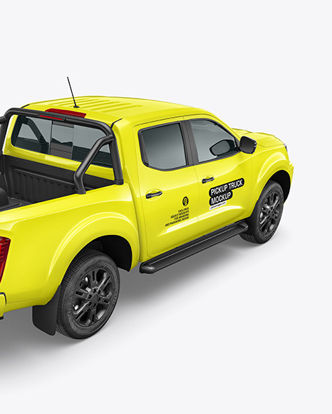 Pickup Truck Mockup - Back Half Side View