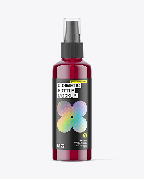 Colored Cosmetic Spray Bottle Mockup