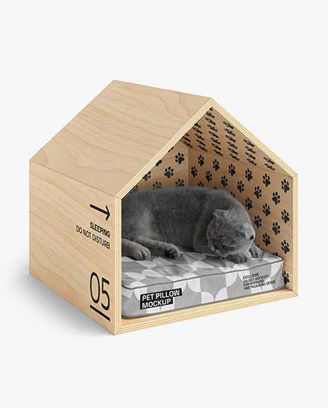 Pet House With Cat Mockup