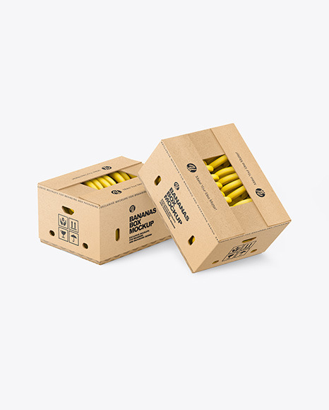 Box With Bananas Mockup
