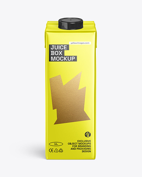 Metallized Carton Juice Box Mockup