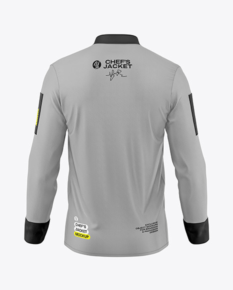 Men&#039;s Chef&#039;s Jacket Mockup - Back View