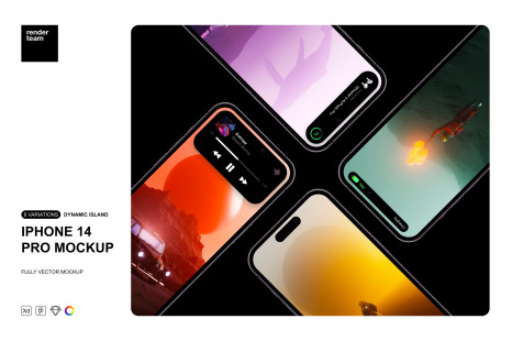 iPhone 14 Pro Vector Mockup