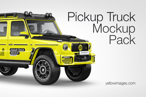 Pickup Off-Road Truck Mockup Pack