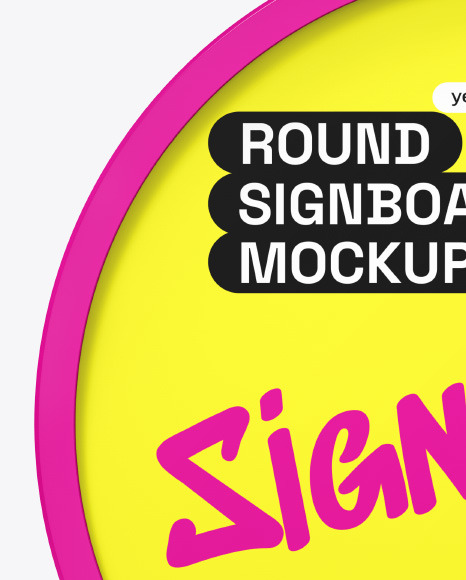 Plastic Round Signboard Mockup