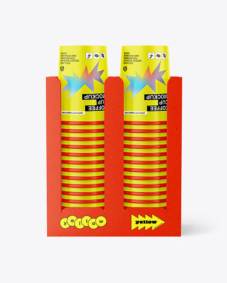 Kraft Holder Paper Cups Mockup