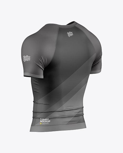 Men’s Compression T-Shirt Mockup - Back Half Side View