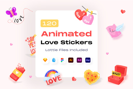 120 Animated Love Stickers