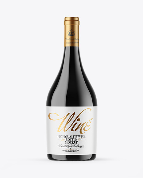 Dark Glass Wine Bottle Mockup