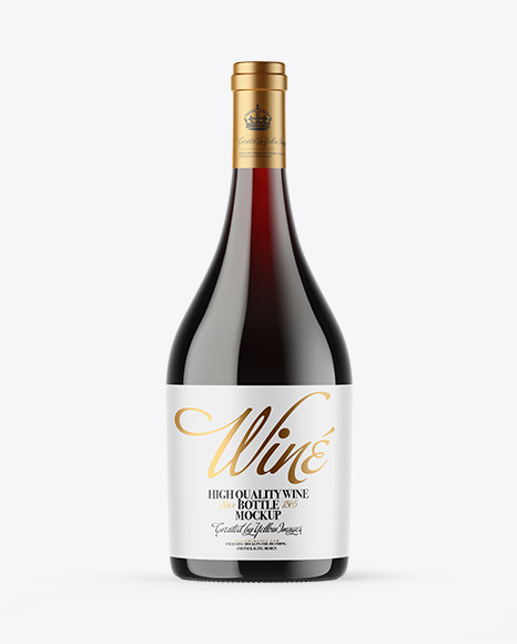 Antique Green Glass Red Wine Bottle Mockup