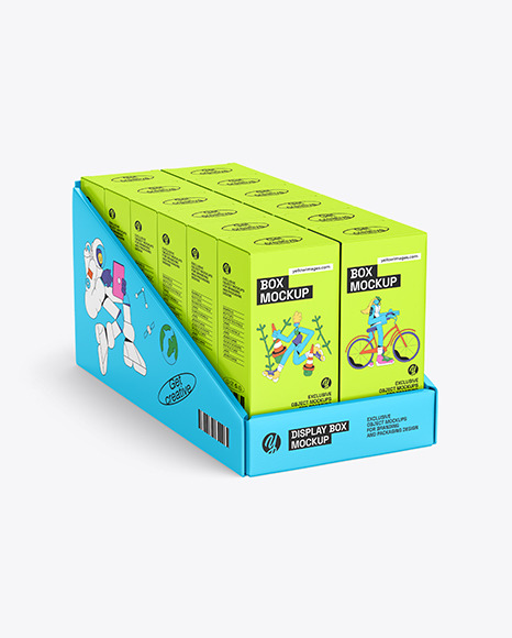 Display Box &amp; Boxes Mockup