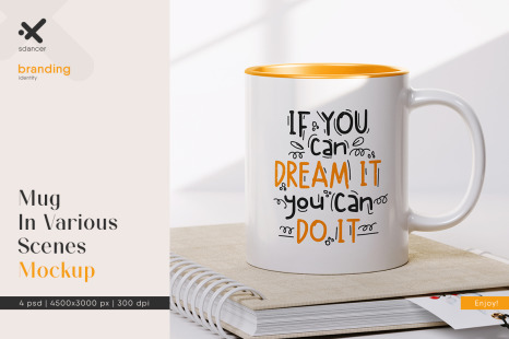 Mug In Various Scenes Mockup
