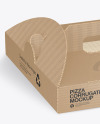 Corrugated Pizza Box w/ Handle Mockup