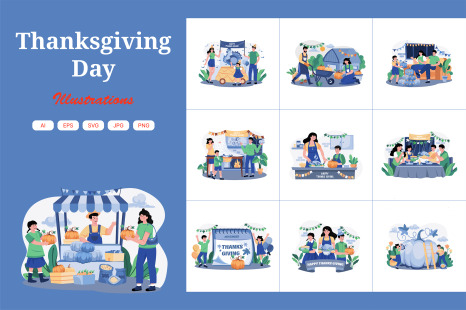 M547_ Thanksgiving Day Illustration Pack