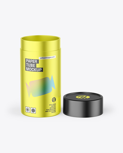 Metallized Opened Paper Tube Mockup