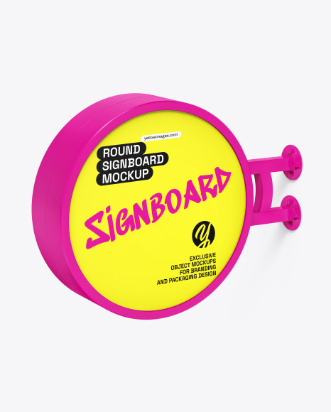 Plastic Round Signboard Mockup