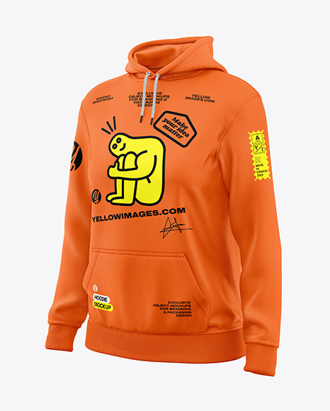 Women’s Hoodie Mockup - Half Side View