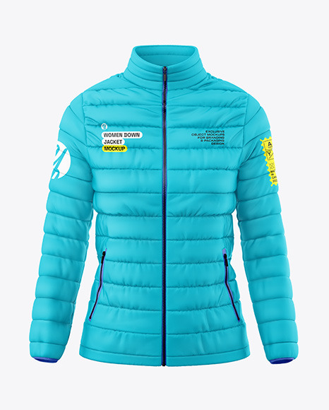 Woman&#039;s Down Jacket Mockup - Front View