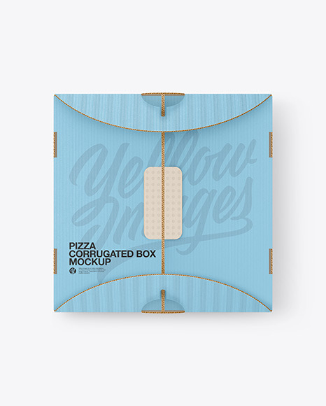 Corrugated Pizza Box w/ Handle Mockup