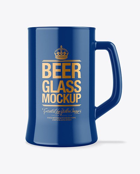 Glossy Beer Glass Mockup