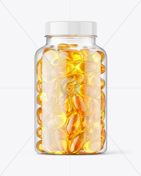 Clear Fish Oil Bottle Mockup