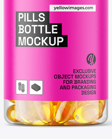 Clear Fish Oil Bottle Mockup
