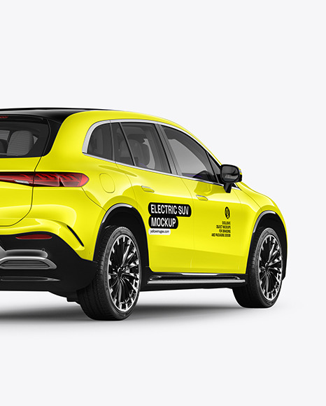 Electric Crossover SUV - Back Half Side View