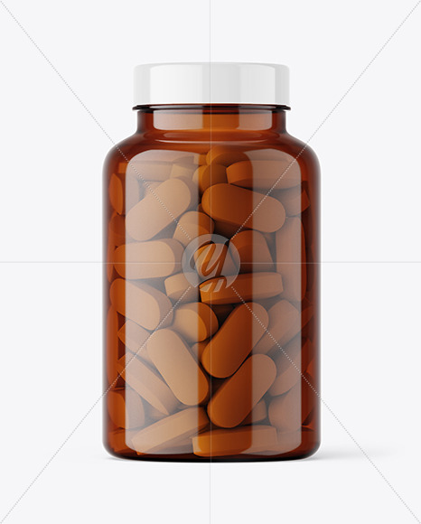 Amber Pills Bottle Mockup - Free Download Images High Quality PNG, JPG