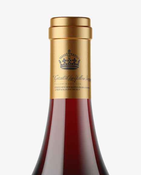 Clear Glass Red Wine Bottle Mockup