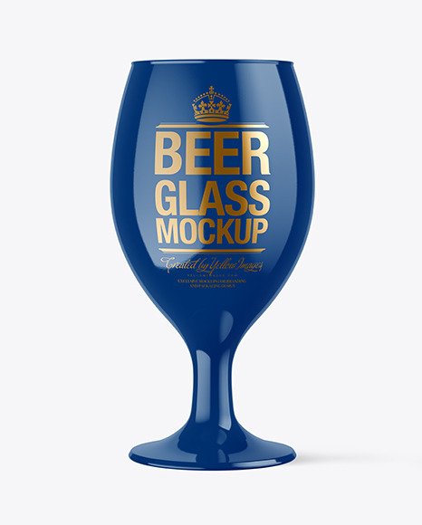 Glossy Beer Glass Mockup