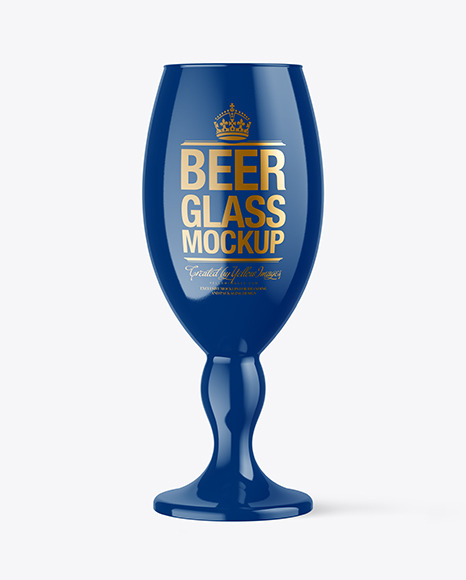 Glossy Beer Glass Mockup