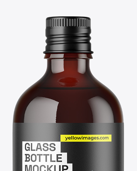 Amber Glass Bottle Mockup