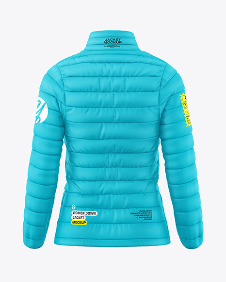 Woman&#039;s Down Jacket Mockup - Back View