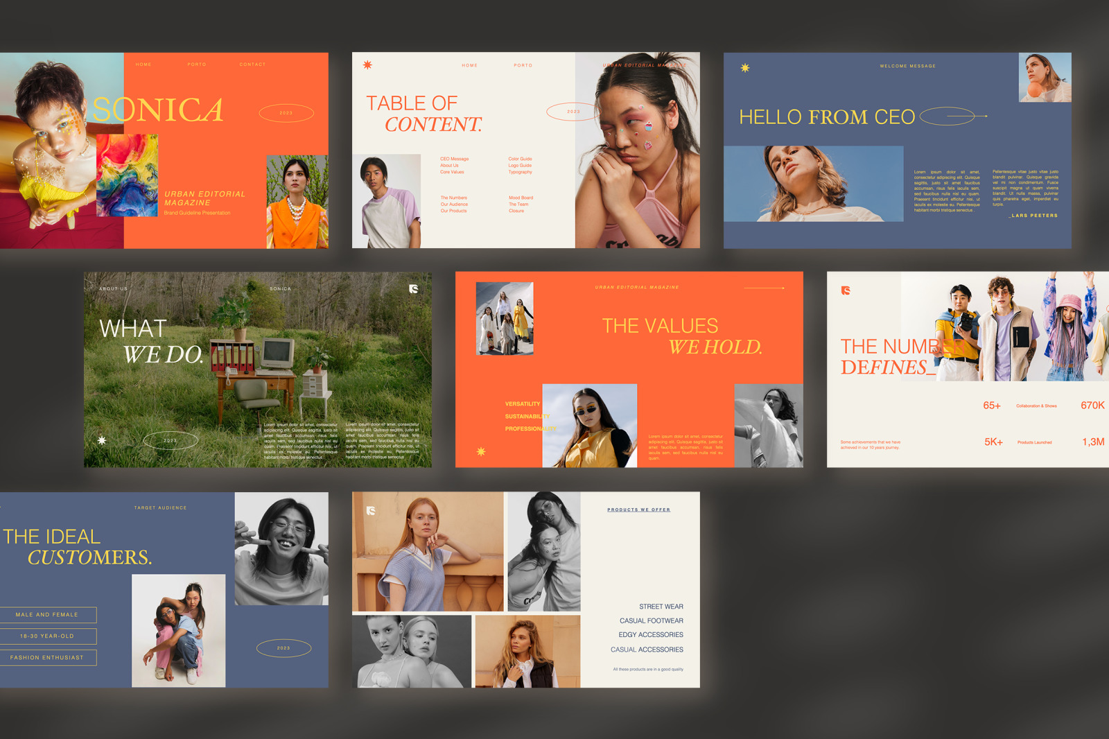 Sonica – Bold Urban Editorial Magazine Brand Guidelines Presentation