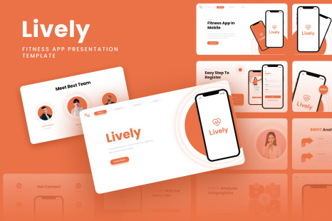 Lively - Fitness App &amp; SAAS Google Slides Template