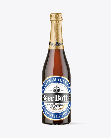 Amber Glass Beer Bottle Mockup