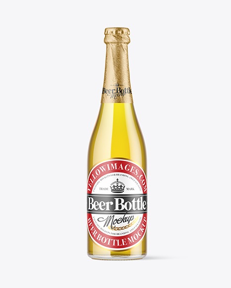 Clear Glass Beer Bottle Mockup