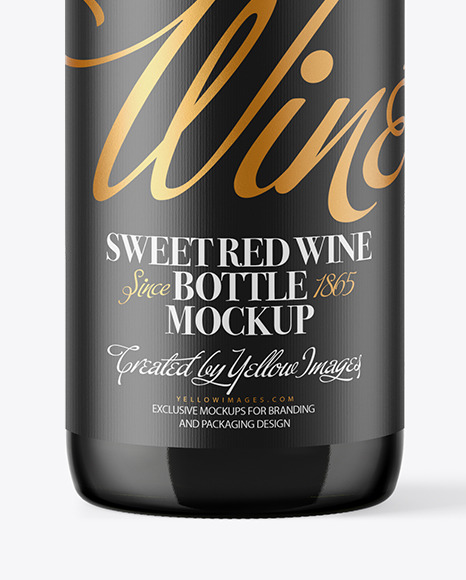 Green Glass Red Wine Bottle Mockup