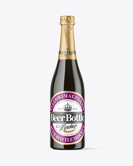 Amber Glass Beer Bottle Mockup