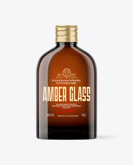 Amber Glass Bottle Mockup