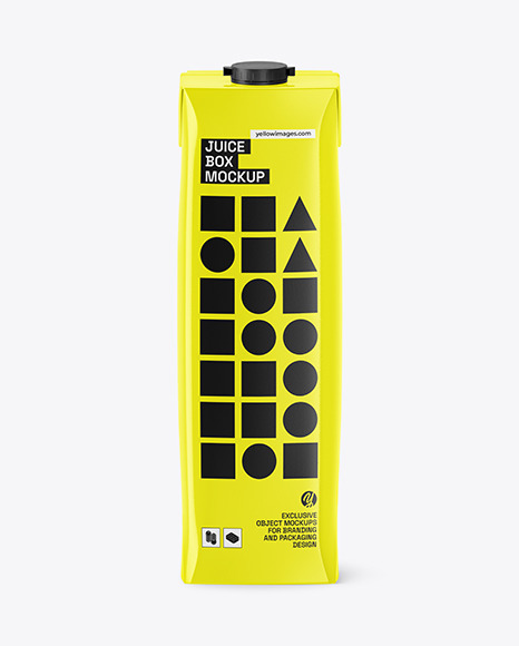 Glossy Juice Box Mockup