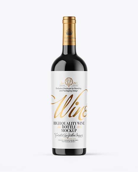 Dark Glass Wine Bottle Mockup