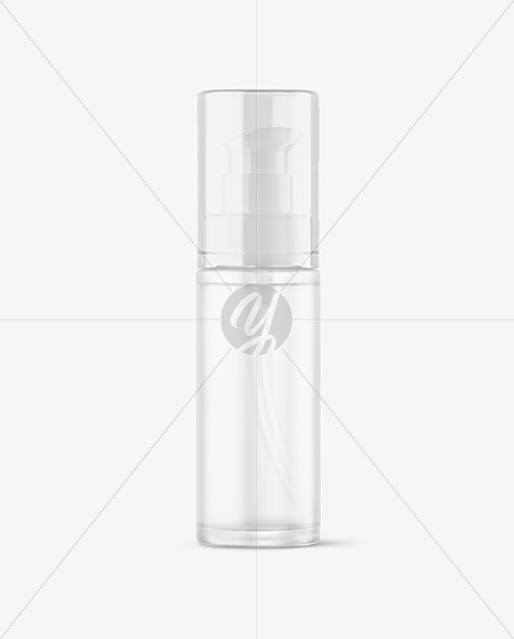 Frosted Glass Cosmetic Bottle with Pump Mockup