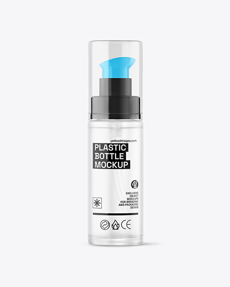 Frosted Glass Cosmetic Bottle with Pump Mockup