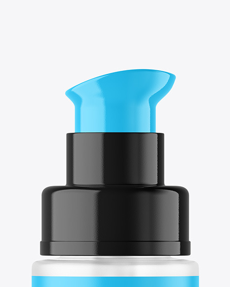 Frosted Glass Cosmetic Bottle with Pump Mockup