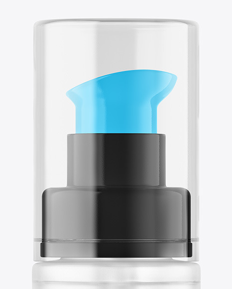 Frosted Glass Cosmetic Bottle with Pump Mockup