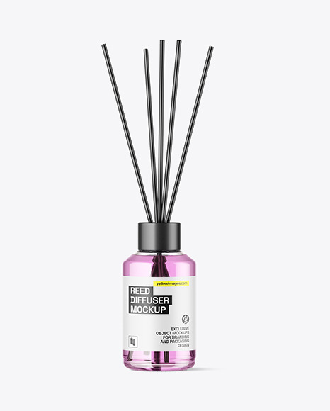Clear Glass Diffuser Bottle Mockup