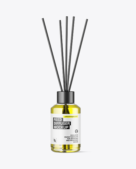 Clear Glass Diffuser Bottle Mockup