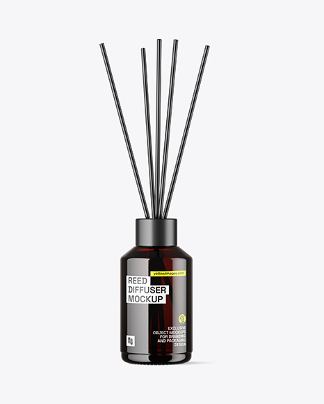 Amber Diffuser Glass Bottle Mockup